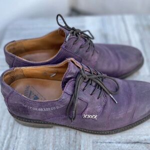 John Fluevog Grant Men's 8 Casual Leather Derby Shoes - Purple